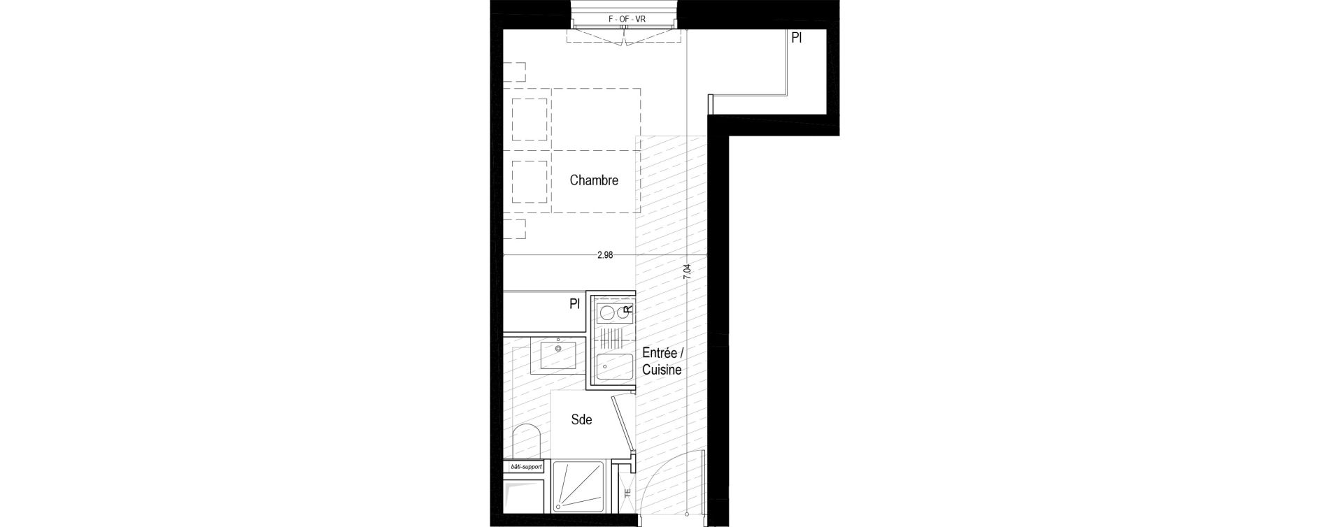 Appartement T1 meubl&eacute; de 21,90 m2 &agrave; Aix-Les-Bains Rondeau - bord du lac