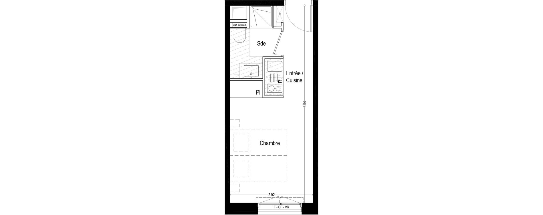 Appartement T1 meubl&eacute; de 19,10 m2 &agrave; Aix-Les-Bains Rondeau - bord du lac