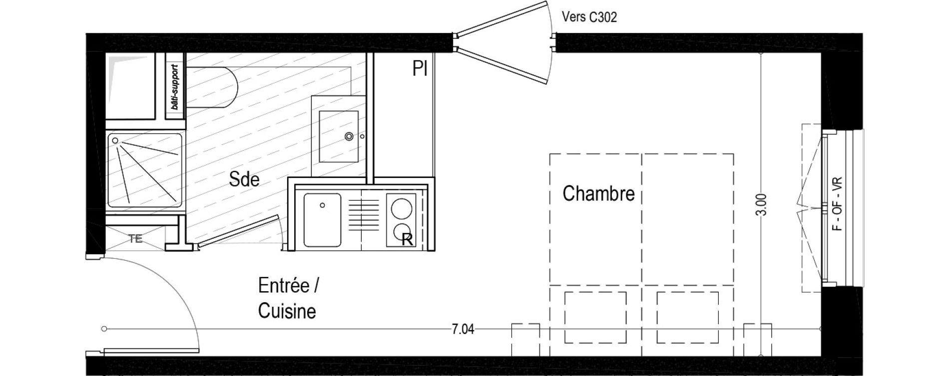 Appartement T1 meubl&eacute; de 19,80 m2 &agrave; Aix-Les-Bains Rondeau - bord du lac