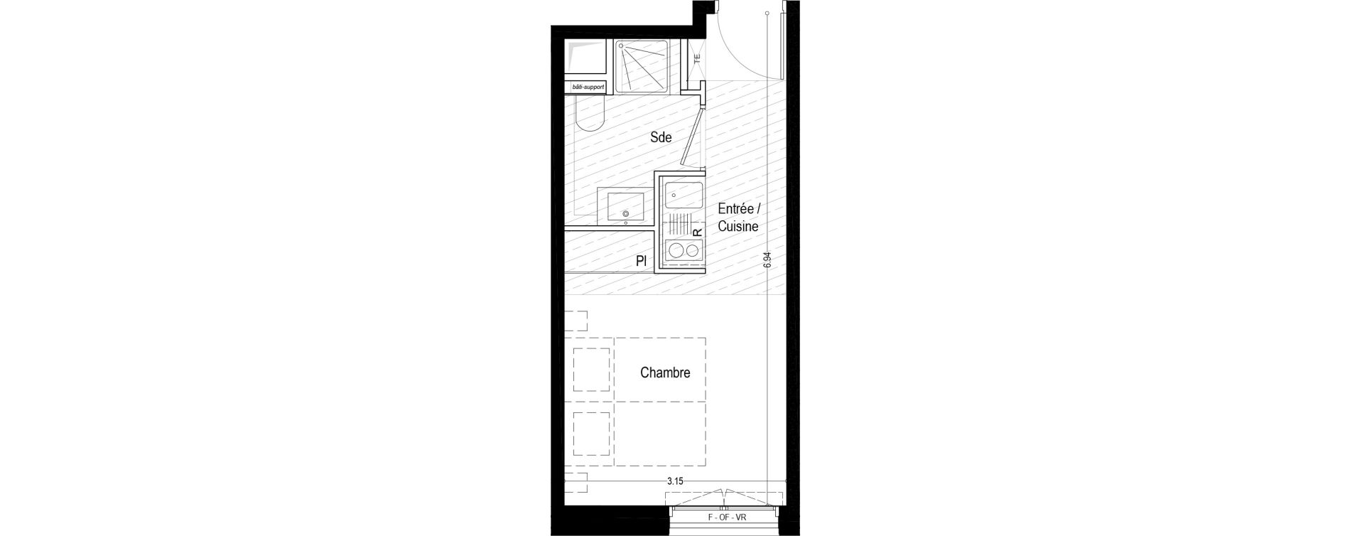 Appartement T1 meubl&eacute; de 20,00 m2 &agrave; Aix-Les-Bains Rondeau - bord du lac