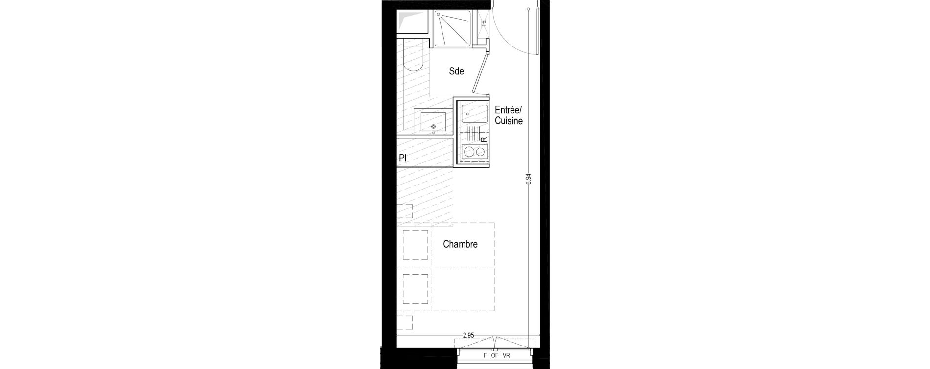Appartement T1 meubl&eacute; de 19,40 m2 &agrave; Aix-Les-Bains Rondeau - bord du lac