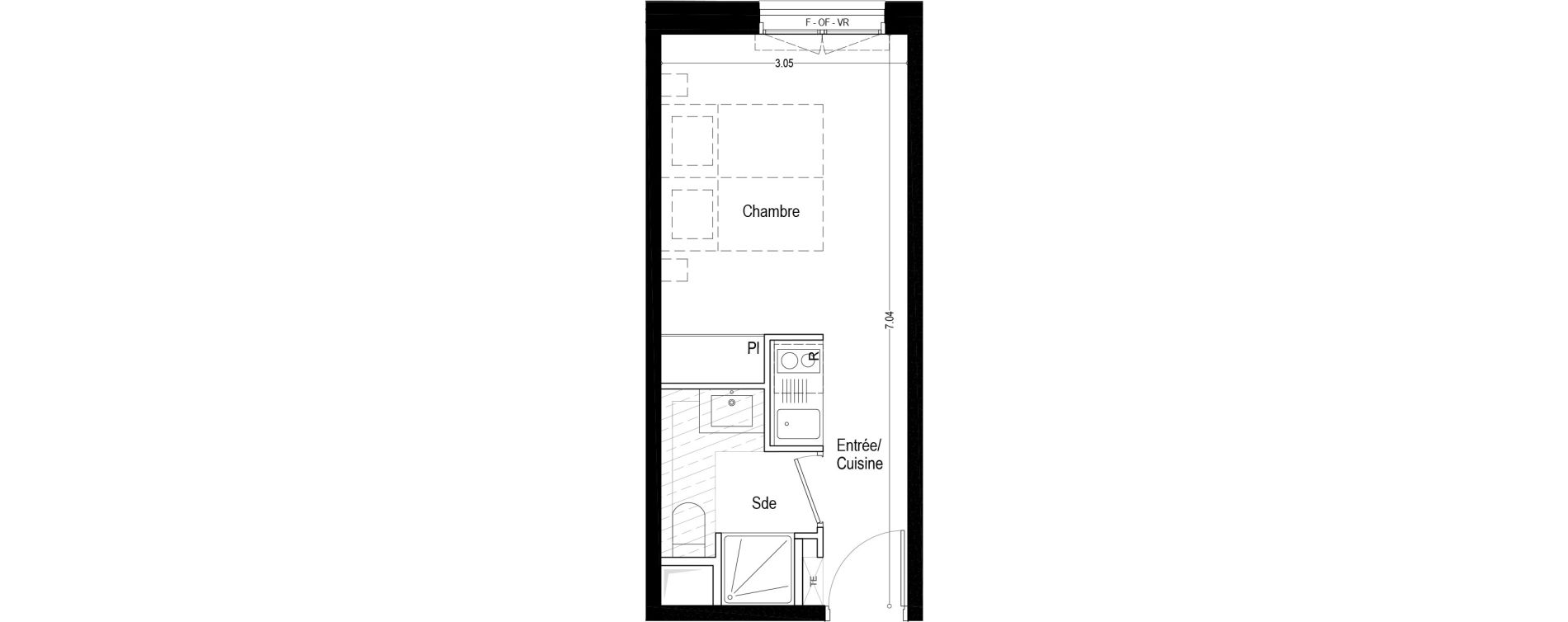 Appartement T1 meubl&eacute; de 20,30 m2 &agrave; Aix-Les-Bains Rondeau - bord du lac