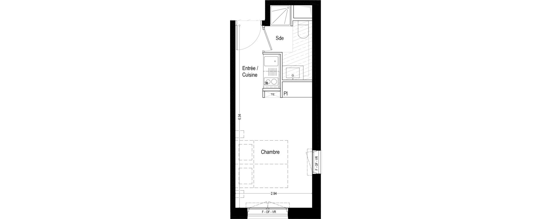 Appartement T1 meubl&eacute; de 20,50 m2 &agrave; Aix-Les-Bains Rondeau - bord du lac