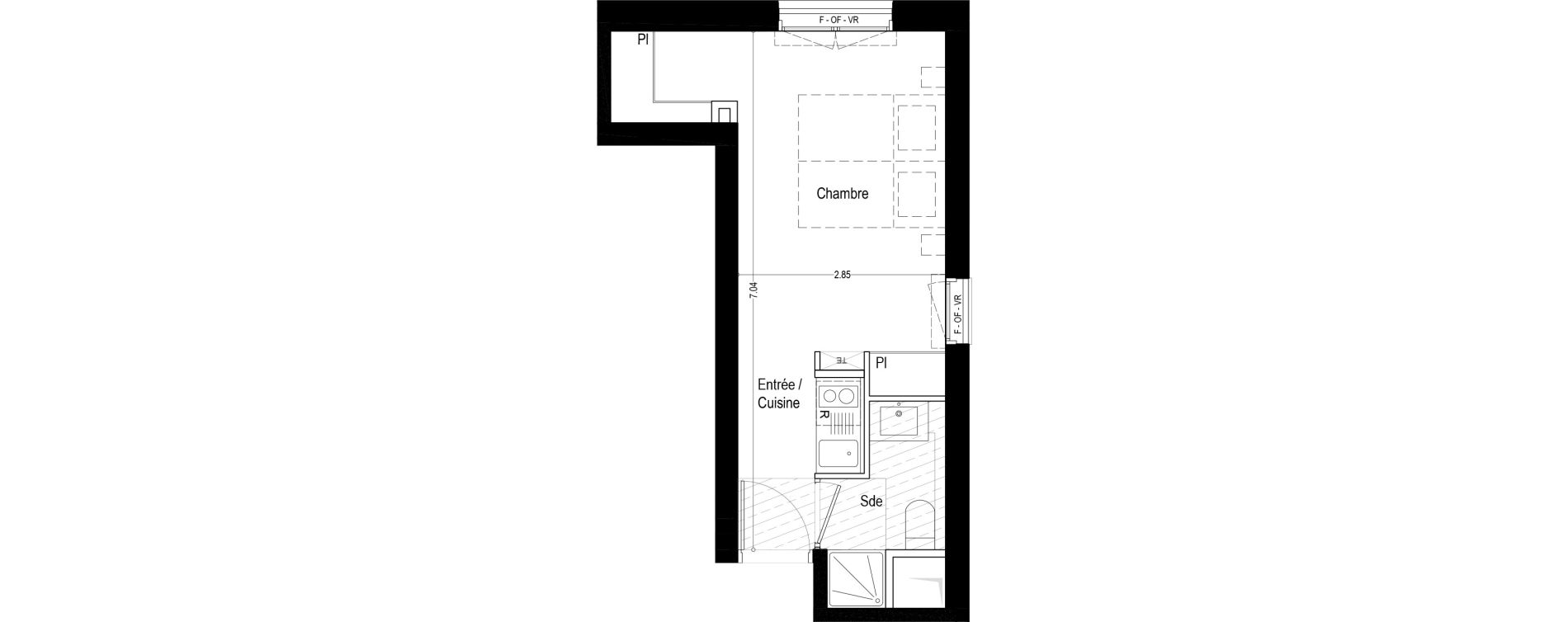 Appartement T1 meubl&eacute; de 22,10 m2 &agrave; Aix-Les-Bains Rondeau - bord du lac