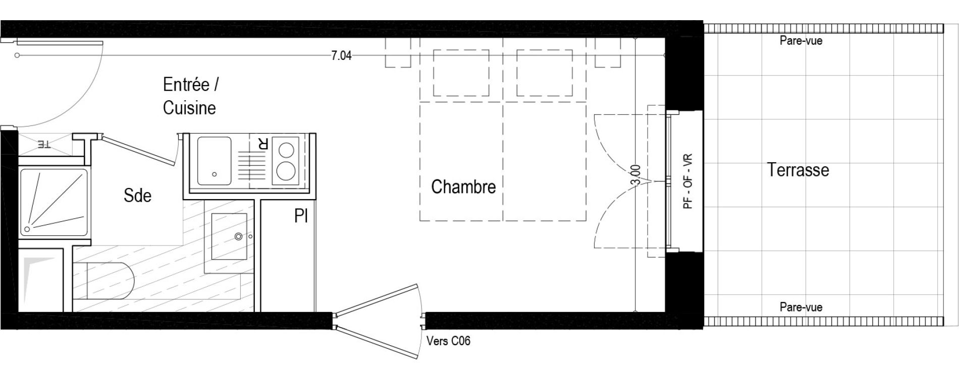 Appartement T1 meubl&eacute; de 19,90 m2 &agrave; Aix-Les-Bains Rondeau - bord du lac