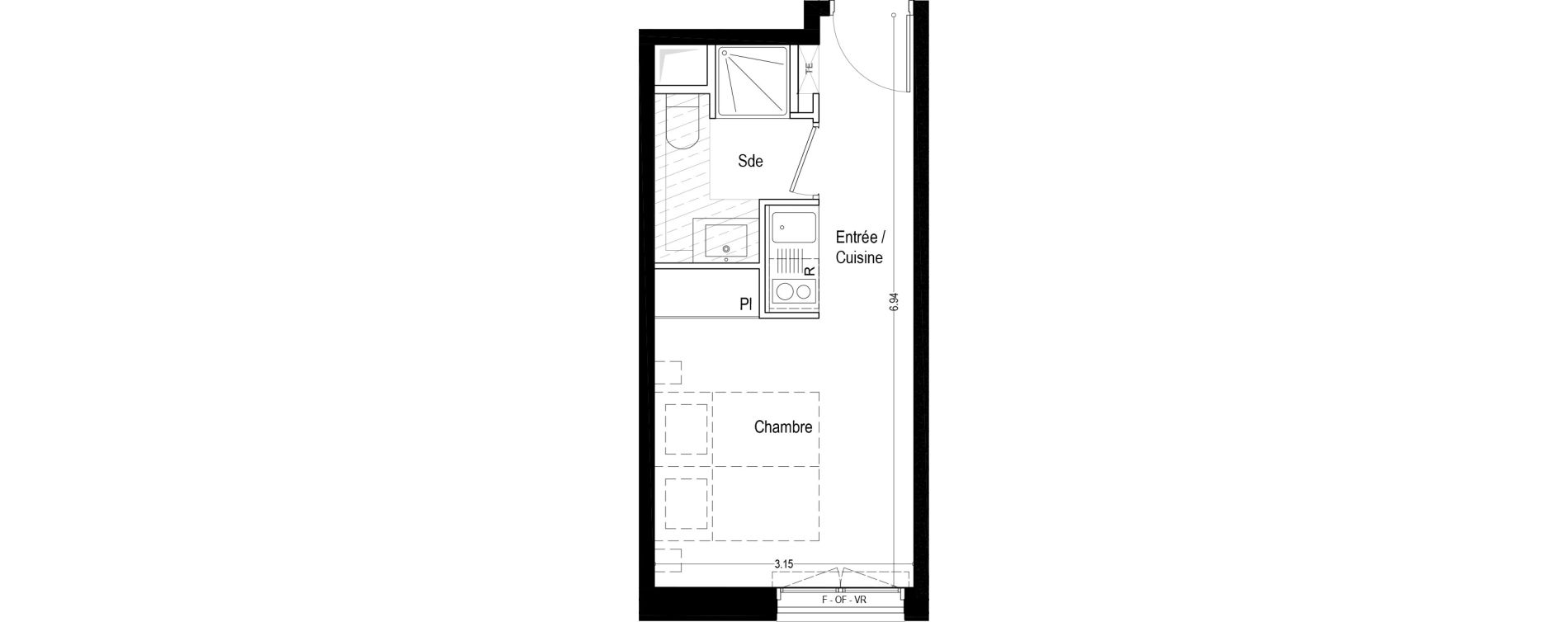 Appartement T1 meubl&eacute; de 20,10 m2 &agrave; Aix-Les-Bains Rondeau - bord du lac