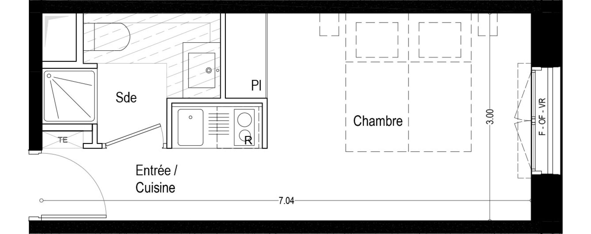 Appartement T1 meubl&eacute; de 19,90 m2 &agrave; Aix-Les-Bains Rondeau - bord du lac