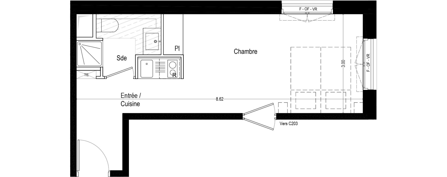 Appartement T1 meubl&eacute; de 27,10 m2 &agrave; Aix-Les-Bains Rondeau - bord du lac