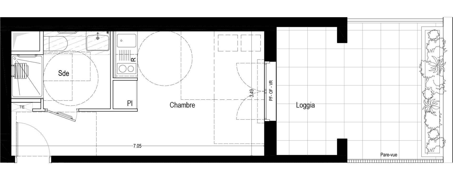 Appartement T1 meubl&eacute; de 23,10 m2 &agrave; Aix-Les-Bains Rondeau - bord du lac