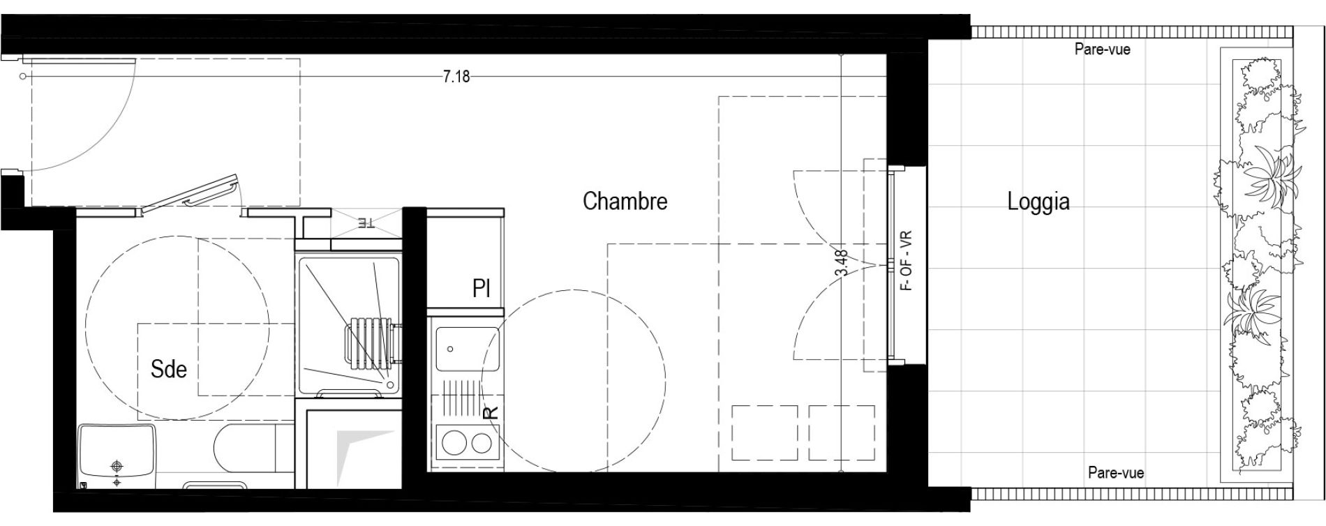 Appartement T1 meubl&eacute; de 22,70 m2 &agrave; Aix-Les-Bains Rondeau - bord du lac