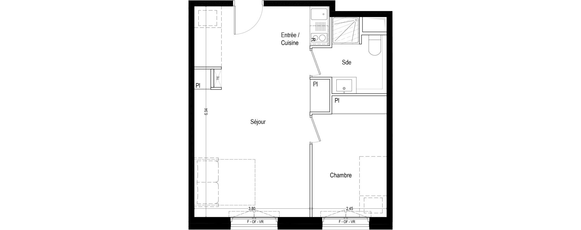 Appartement T2 meubl&eacute; de 41,60 m2 &agrave; Aix-Les-Bains Rondeau - bord du lac