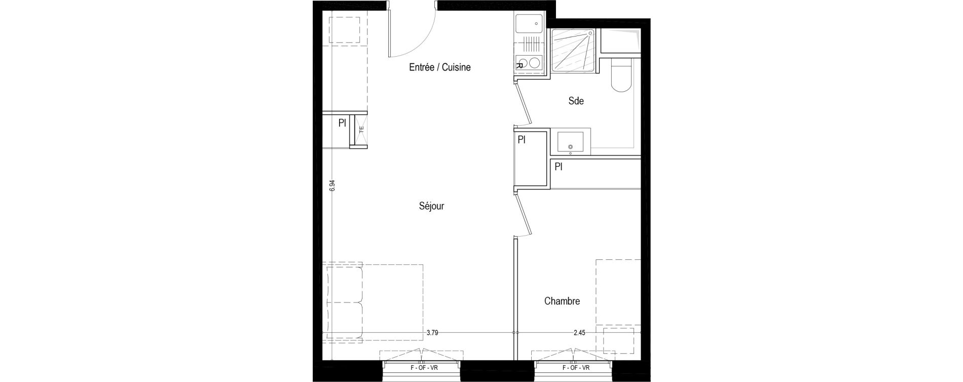 Appartement T2 meubl&eacute; de 41,60 m2 &agrave; Aix-Les-Bains Rondeau - bord du lac
