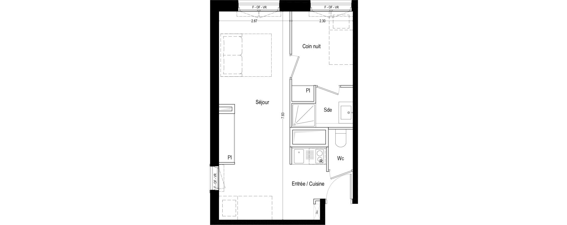 Appartement T1 meubl&eacute; de 36,10 m2 &agrave; Aix-Les-Bains Rondeau - bord du lac