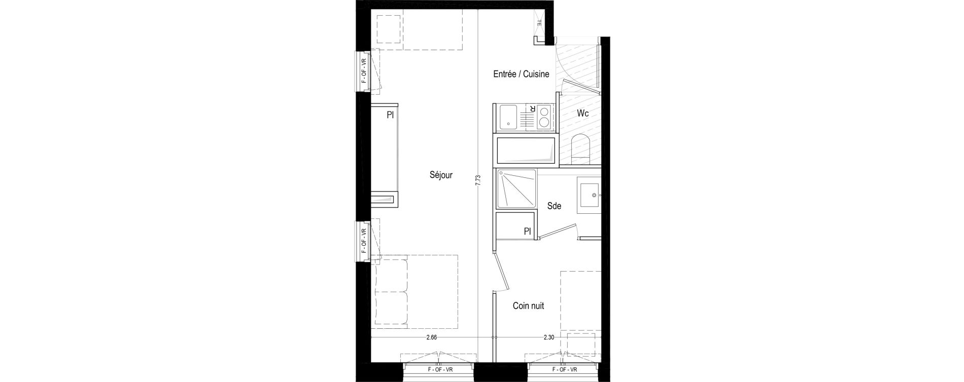 Appartement T1 meubl&eacute; de 35,60 m2 &agrave; Aix-Les-Bains Rondeau - bord du lac