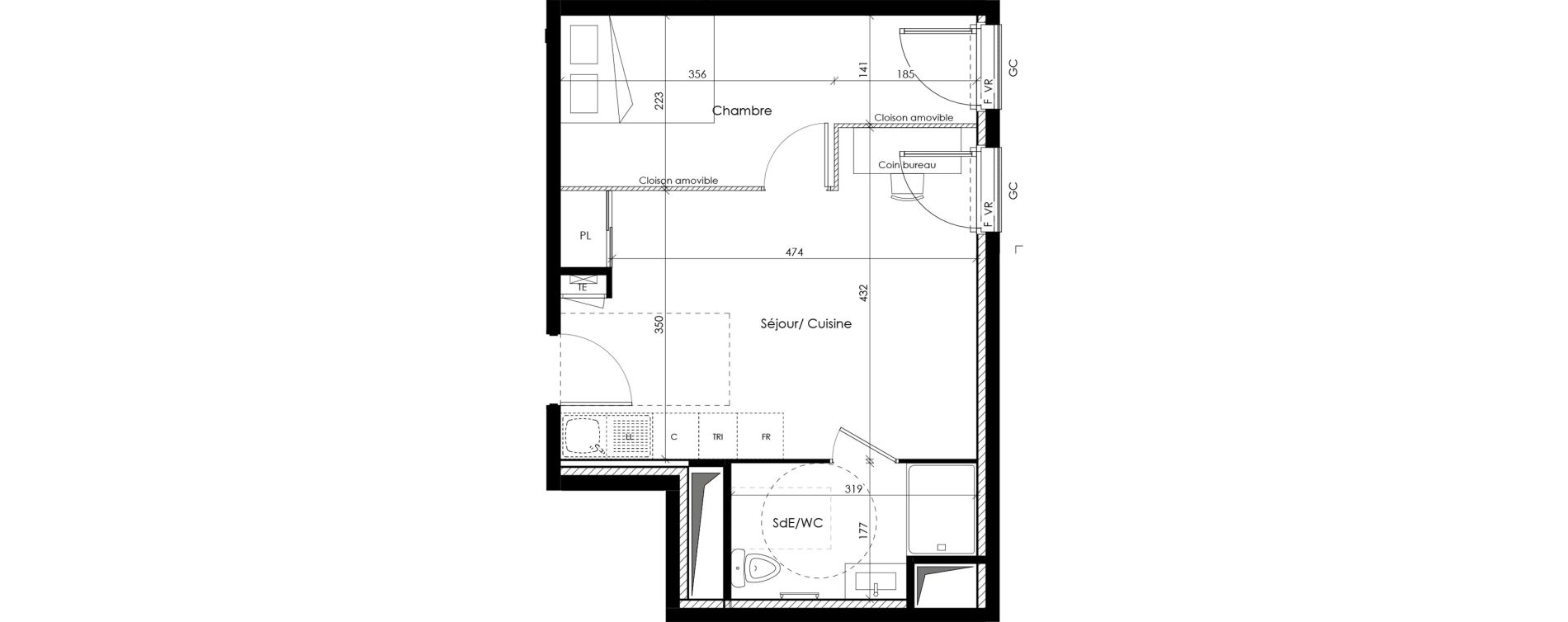 Appartement T2 de 35,87 m2 &agrave; Aix-Les-Bains Centre ville