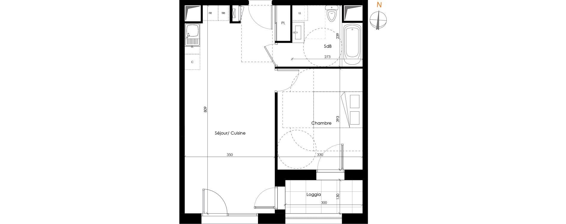 Appartement T2 de 47,84 m2 &agrave; Aix-Les-Bains Centre ville