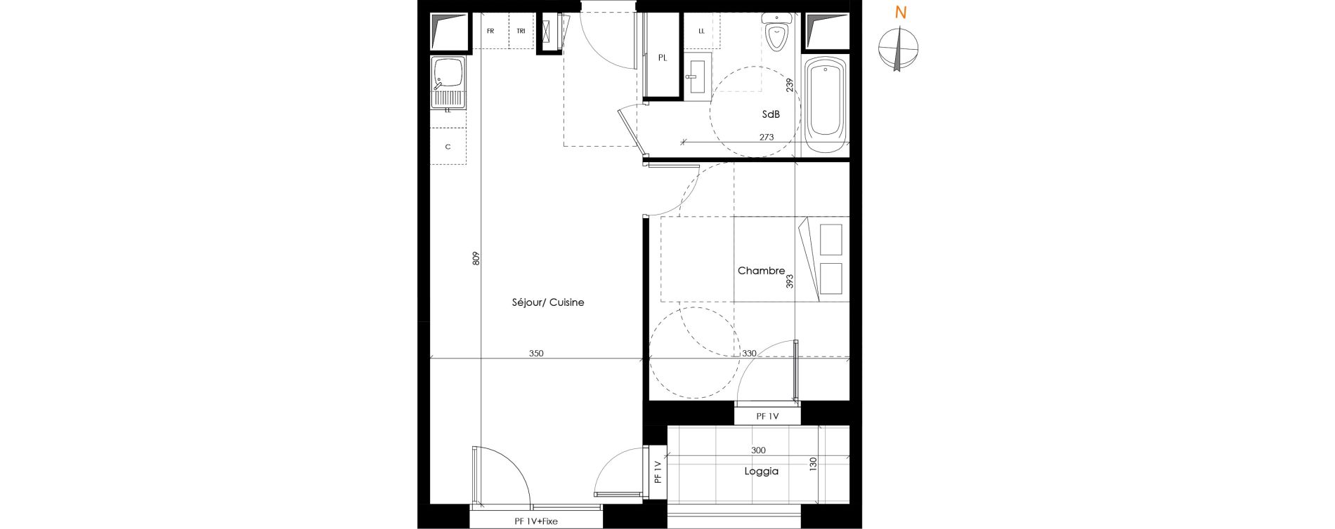 Appartement T2 de 47,84 m2 &agrave; Aix-Les-Bains Centre ville
