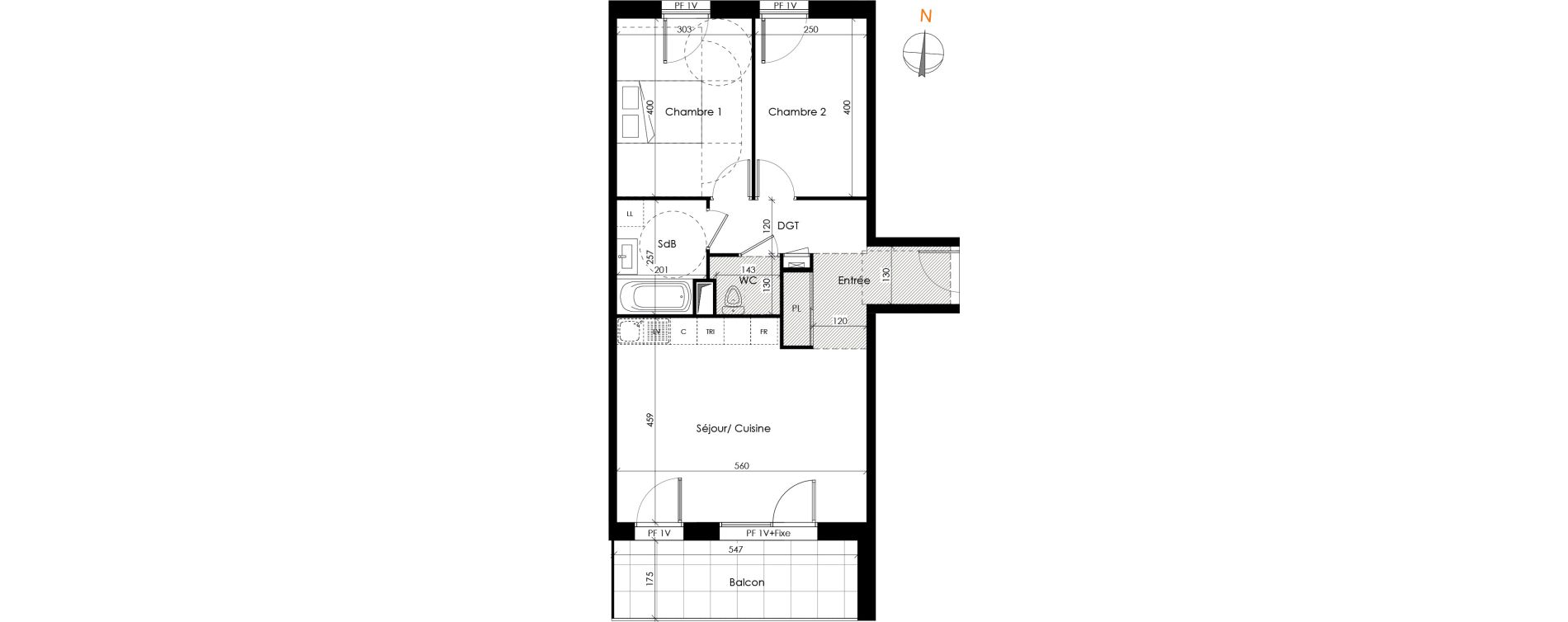 Appartement T3 de 63,97 m2 &agrave; Aix-Les-Bains Centre ville