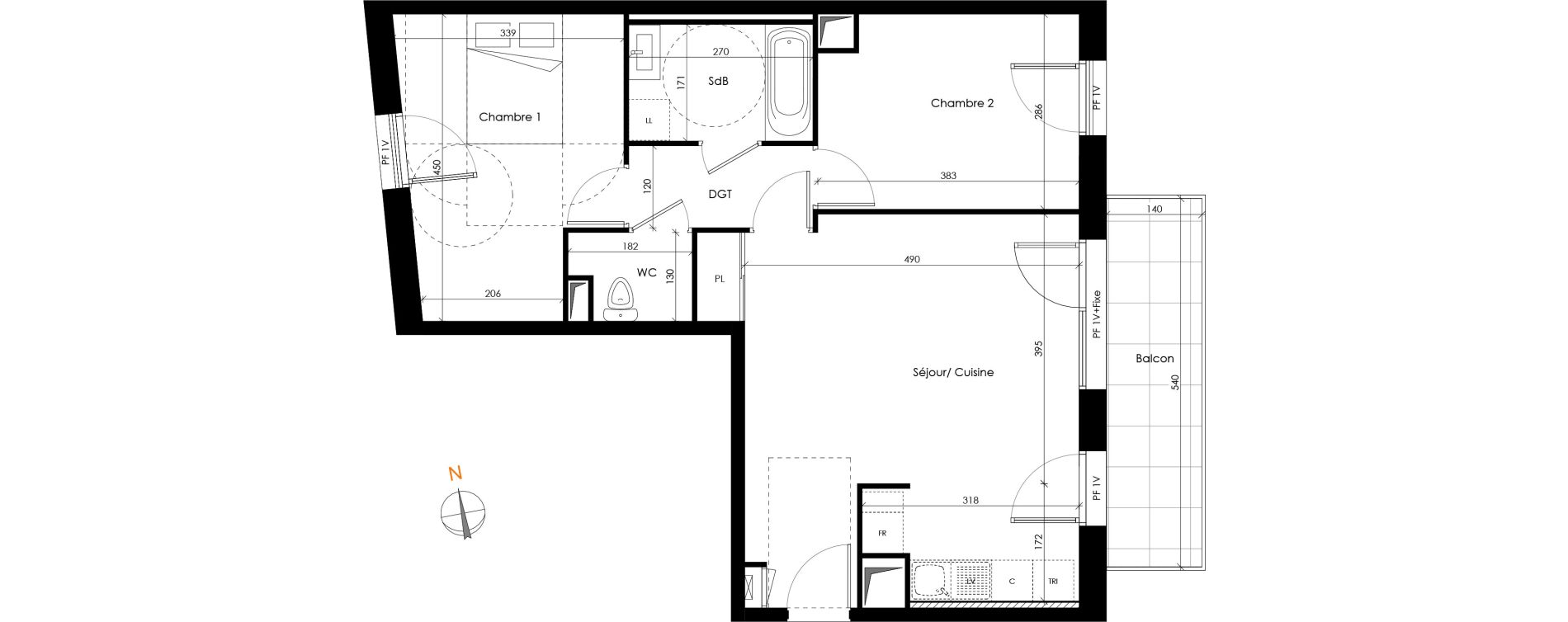 Appartement T3 de 61,34 m2 &agrave; Aix-Les-Bains Centre ville