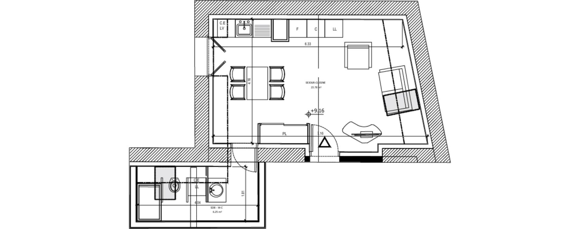 Appartement T1 de 30,03 m2 &agrave; Albertville Centre