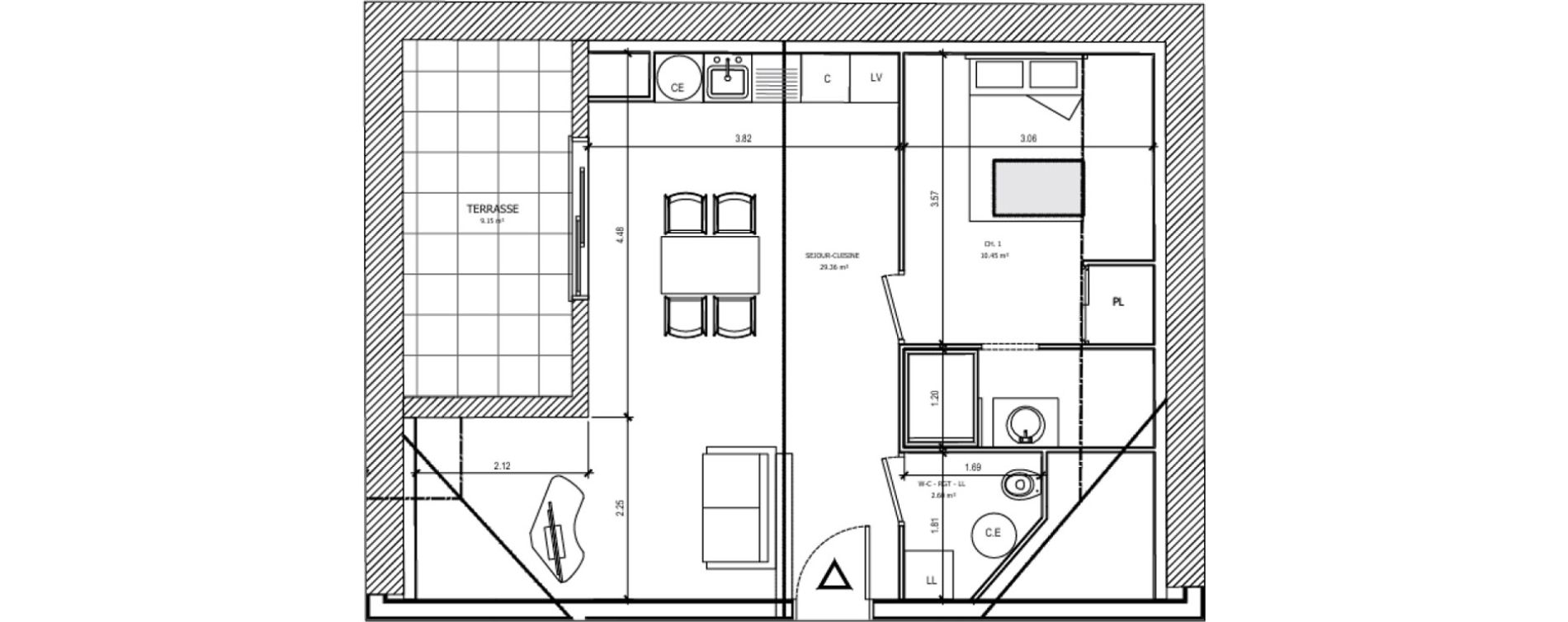 Appartement T2 de 42,40 m2 &agrave; Albertville Centre