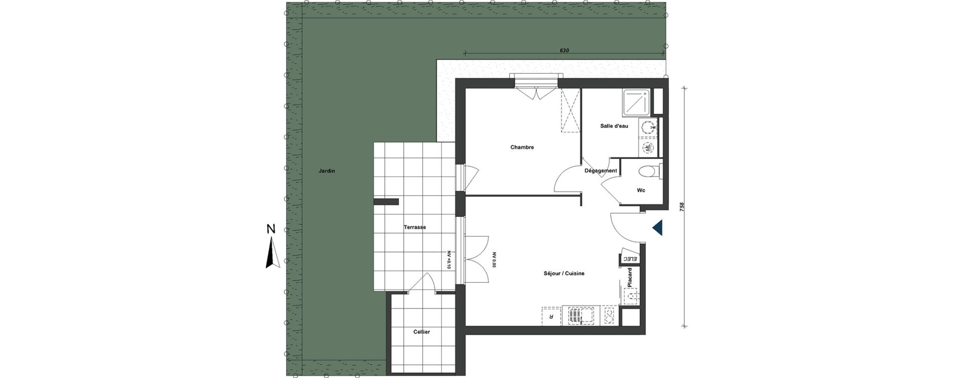 Appartement T2 de 42,97 m2 &agrave; Albertville Centre