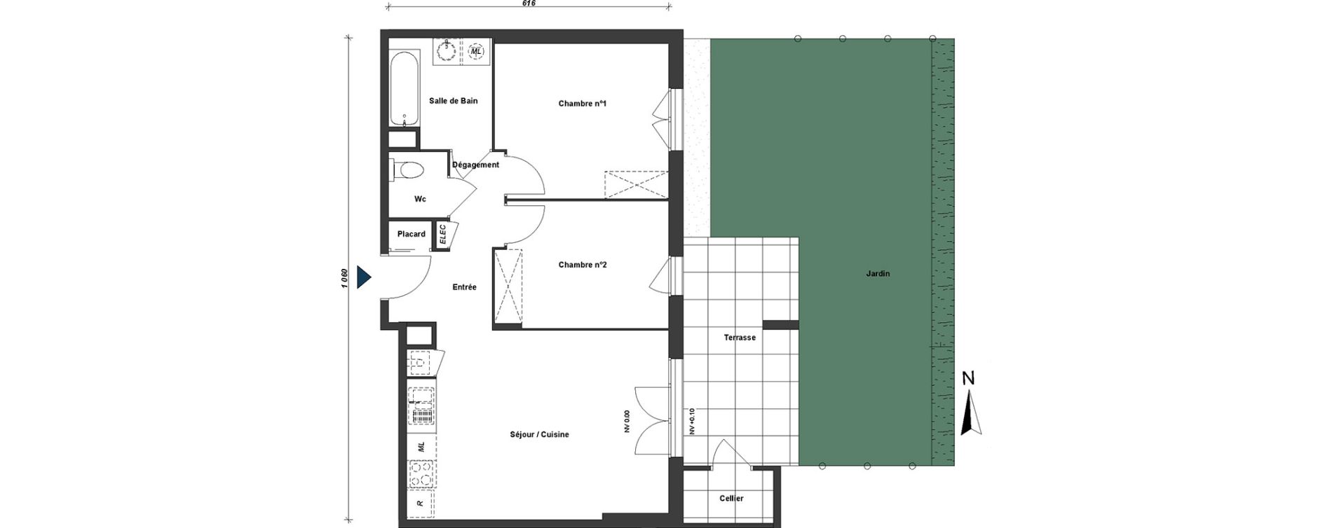 Appartement T3 de 60,74 m2 &agrave; Albertville Centre
