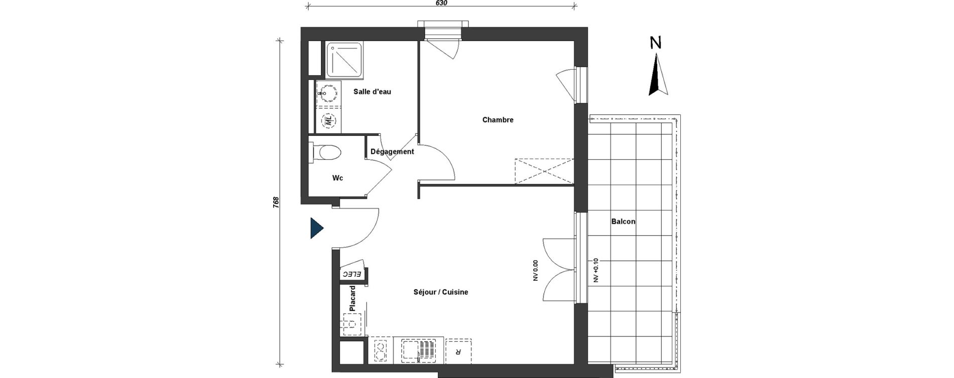 Appartement T2 de 43,53 m2 &agrave; Albertville Centre