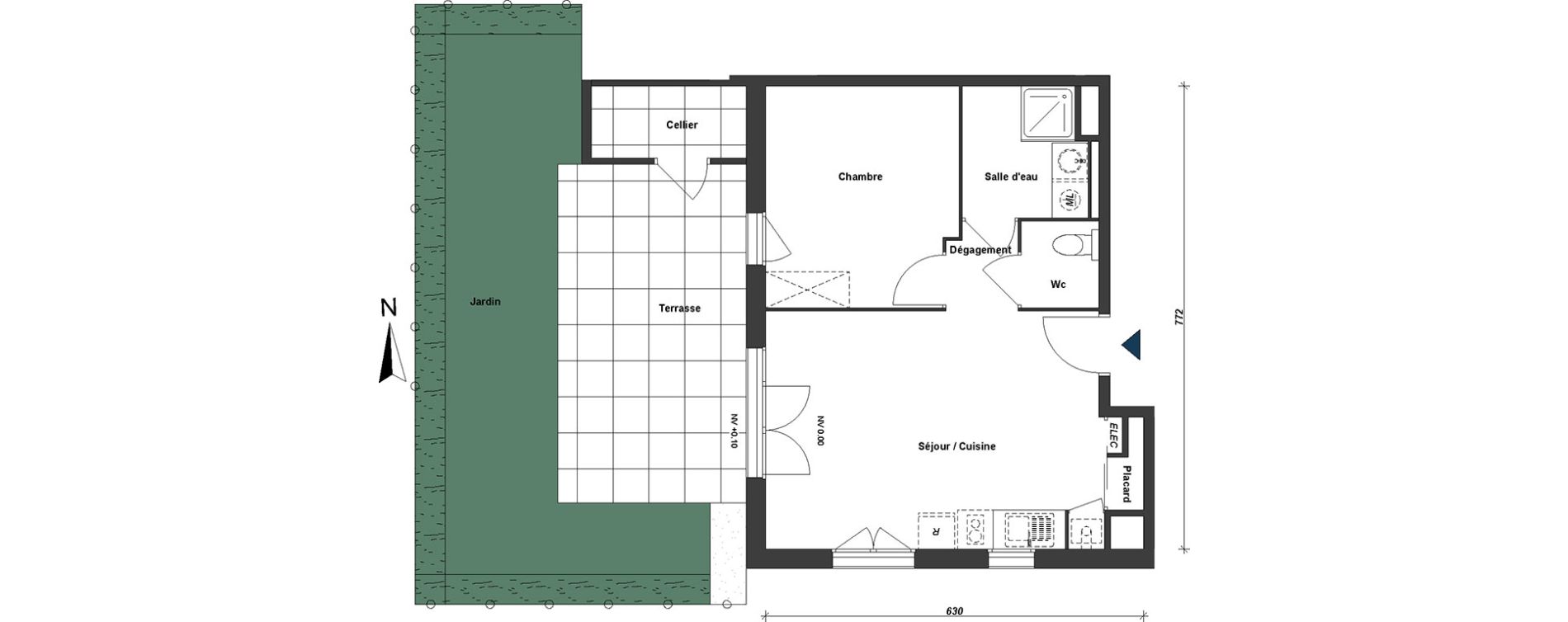Appartement T2 de 42,65 m2 &agrave; Albertville Centre
