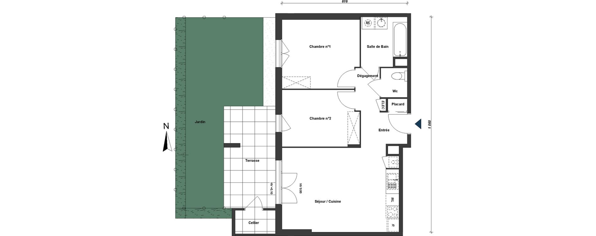Appartement T3 de 60,74 m2 &agrave; Albertville Centre