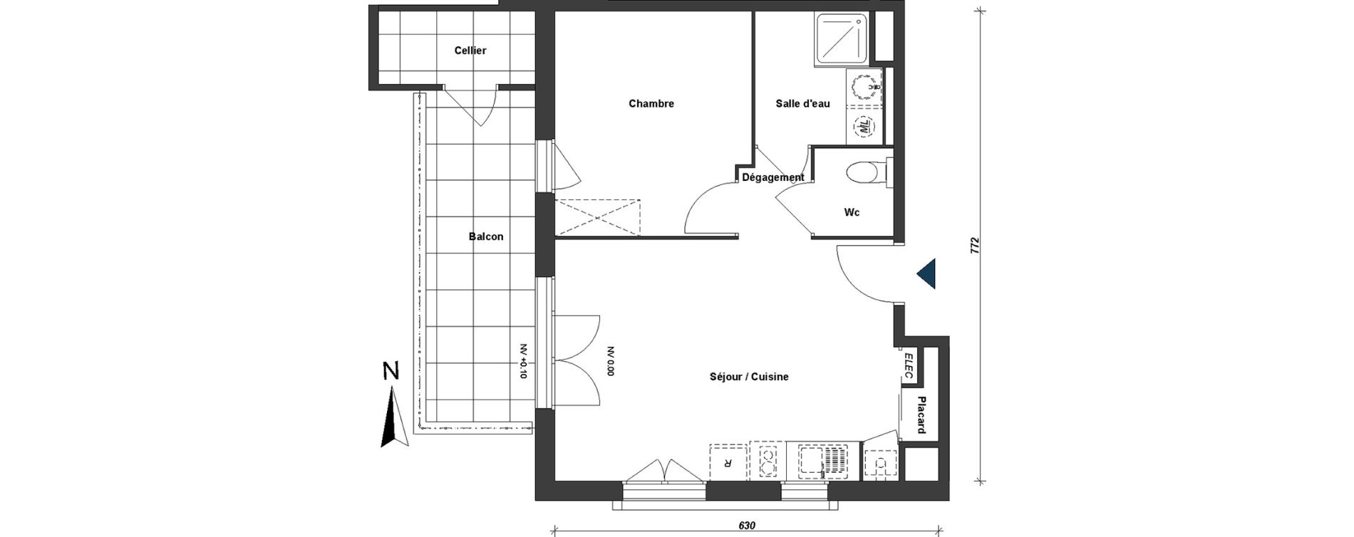 Appartement T2 de 42,65 m2 &agrave; Albertville Centre