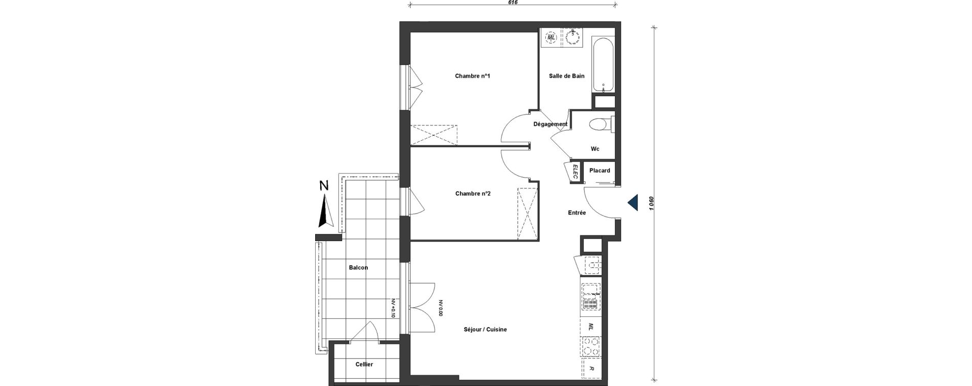 Appartement T3 de 60,81 m2 &agrave; Albertville Centre