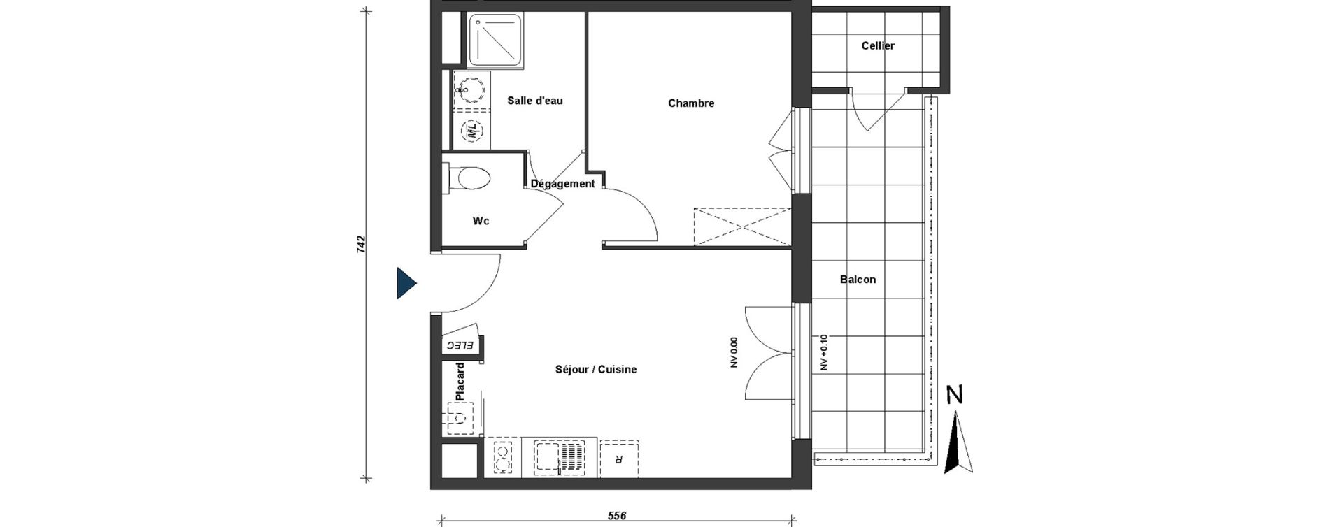 Appartement T2 de 39,34 m2 &agrave; Albertville Centre
