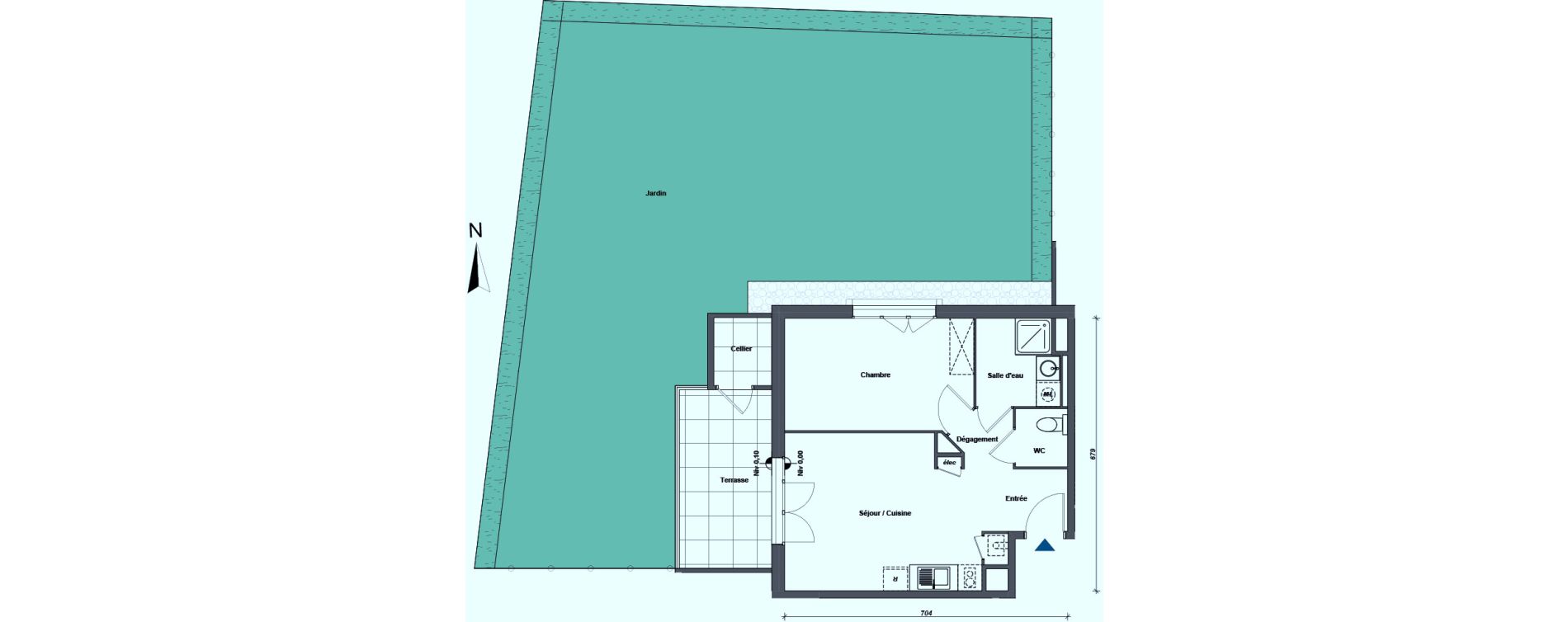 Appartement T2 de 43,39 m2 &agrave; Albertville Centre