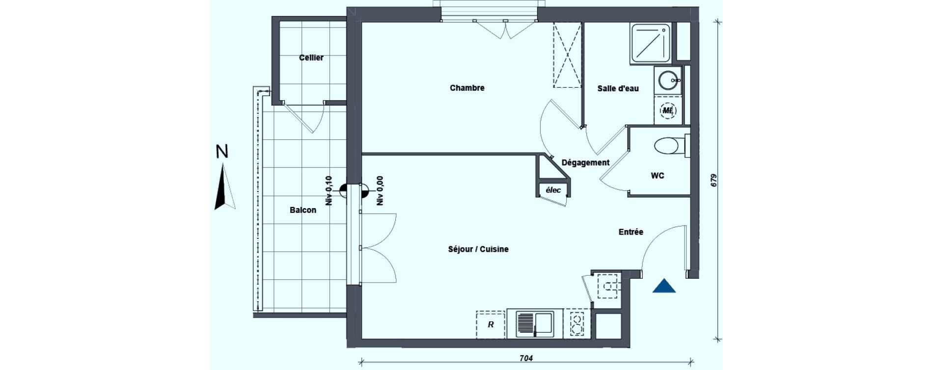 Appartement T2 de 43,39 m2 &agrave; Albertville Centre