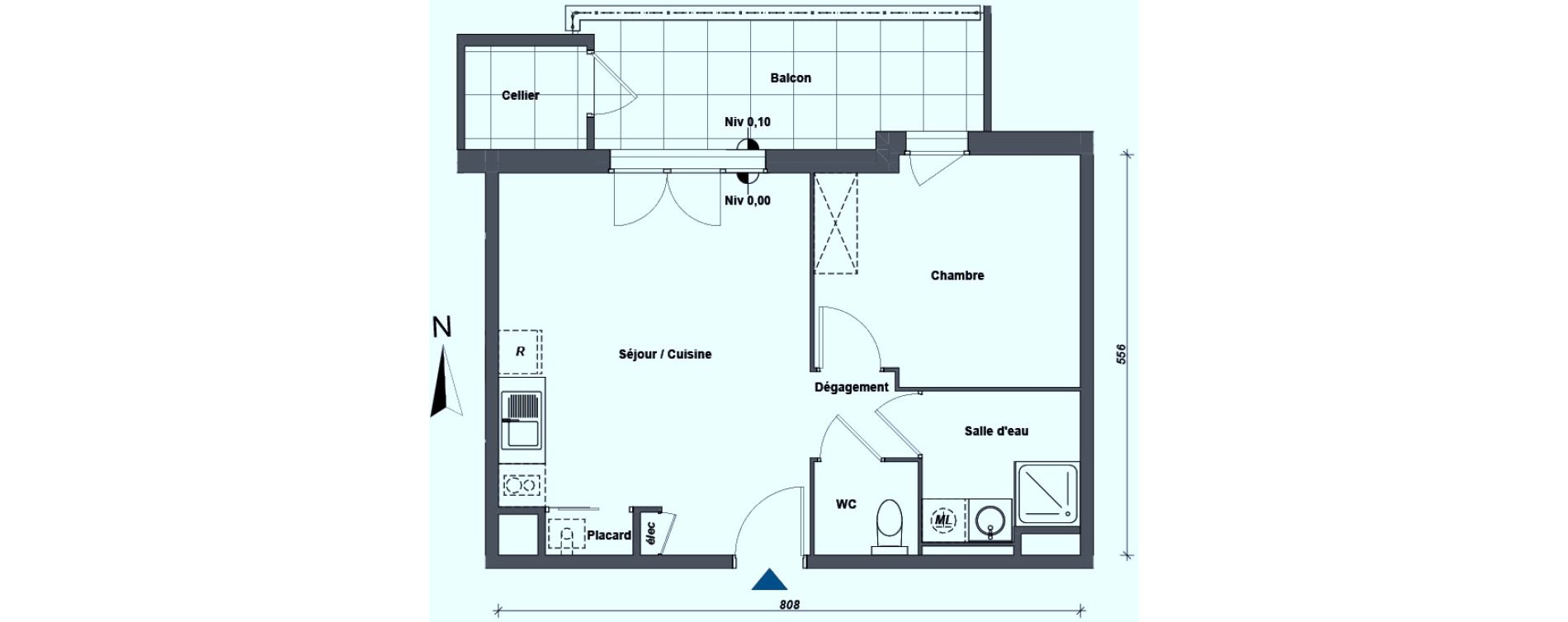 Appartement T2 de 41,63 m2 &agrave; Albertville Centre