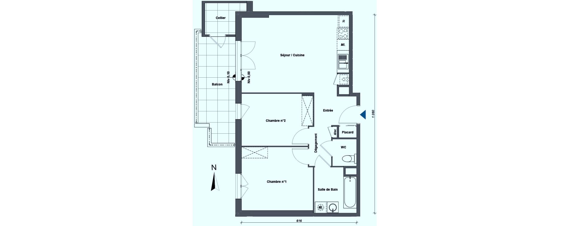Appartement T3 de 60,70 m2 &agrave; Albertville Centre