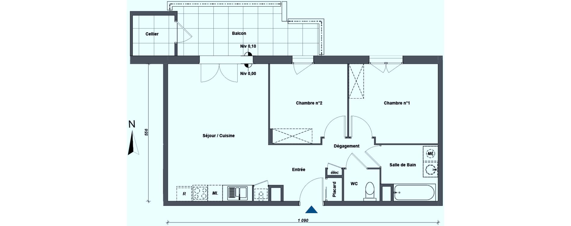 Appartement T3 de 58,52 m2 &agrave; Albertville Centre
