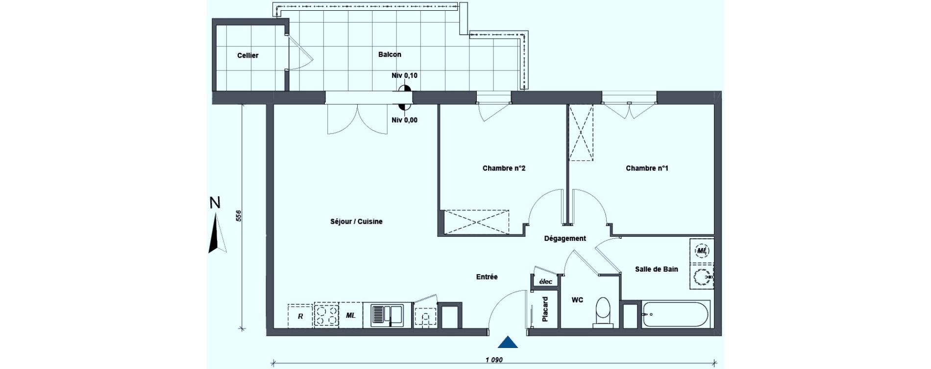 Appartement T3 de 58,52 m2 &agrave; Albertville Centre
