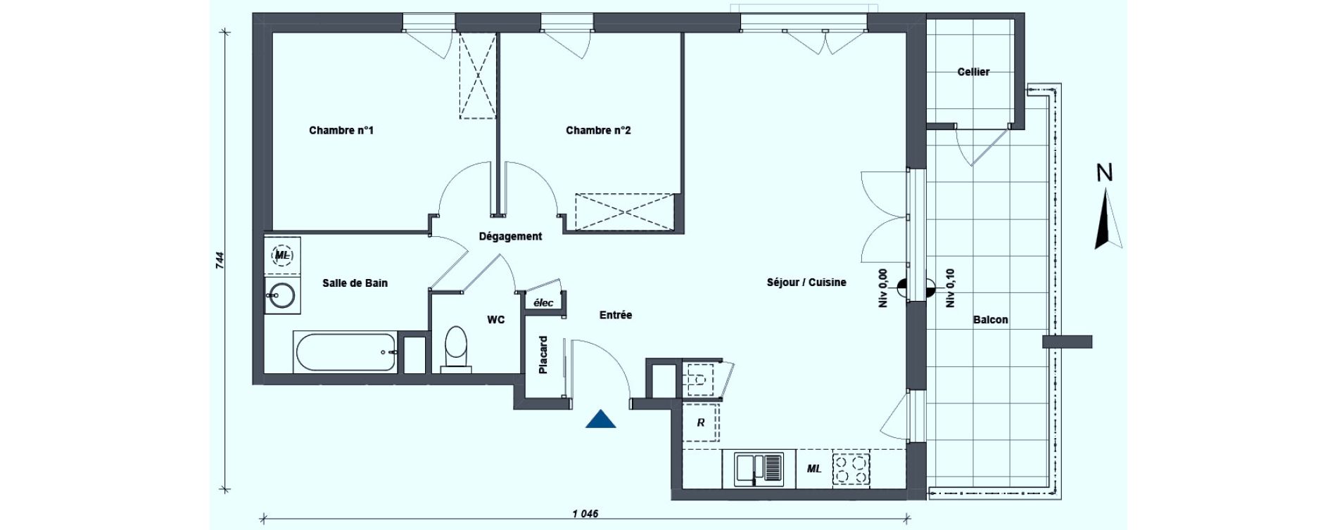 Appartement T3 de 63,48 m2 &agrave; Albertville Centre