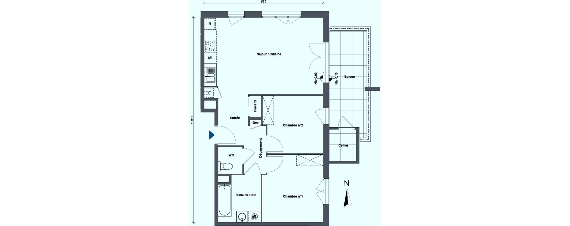 Appartement T3 de 61,92 m2 &agrave; Albertville Centre