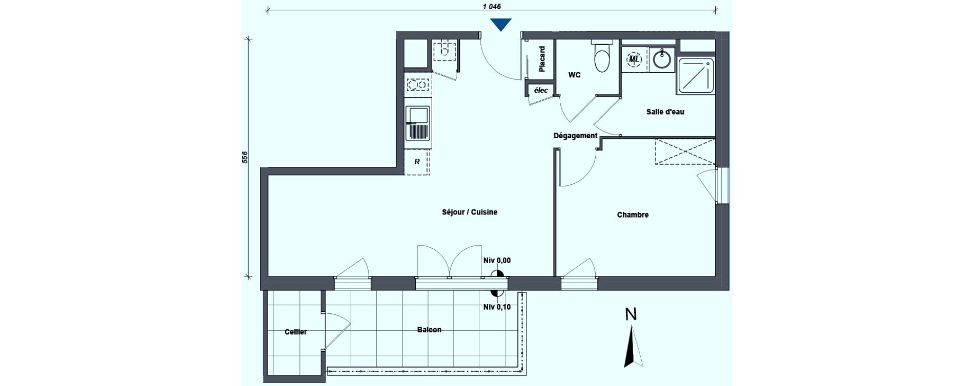 Appartement T2 de 46,02 m2 &agrave; Albertville Centre