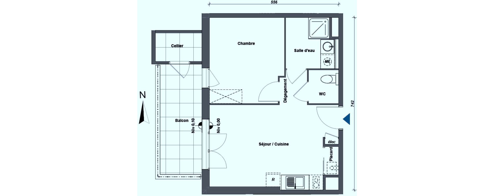 Appartement T2 de 38,91 m2 &agrave; Albertville Centre