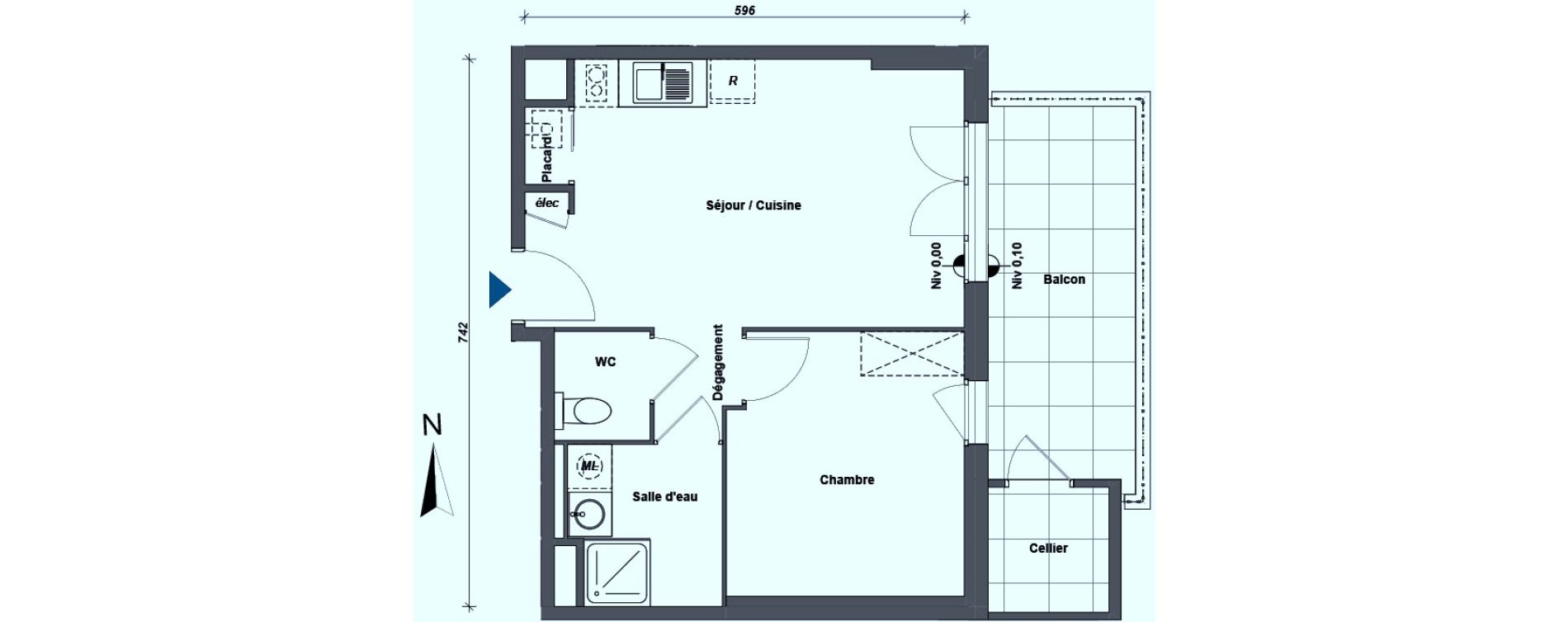 Appartement T2 de 40,13 m2 &agrave; Albertville Centre