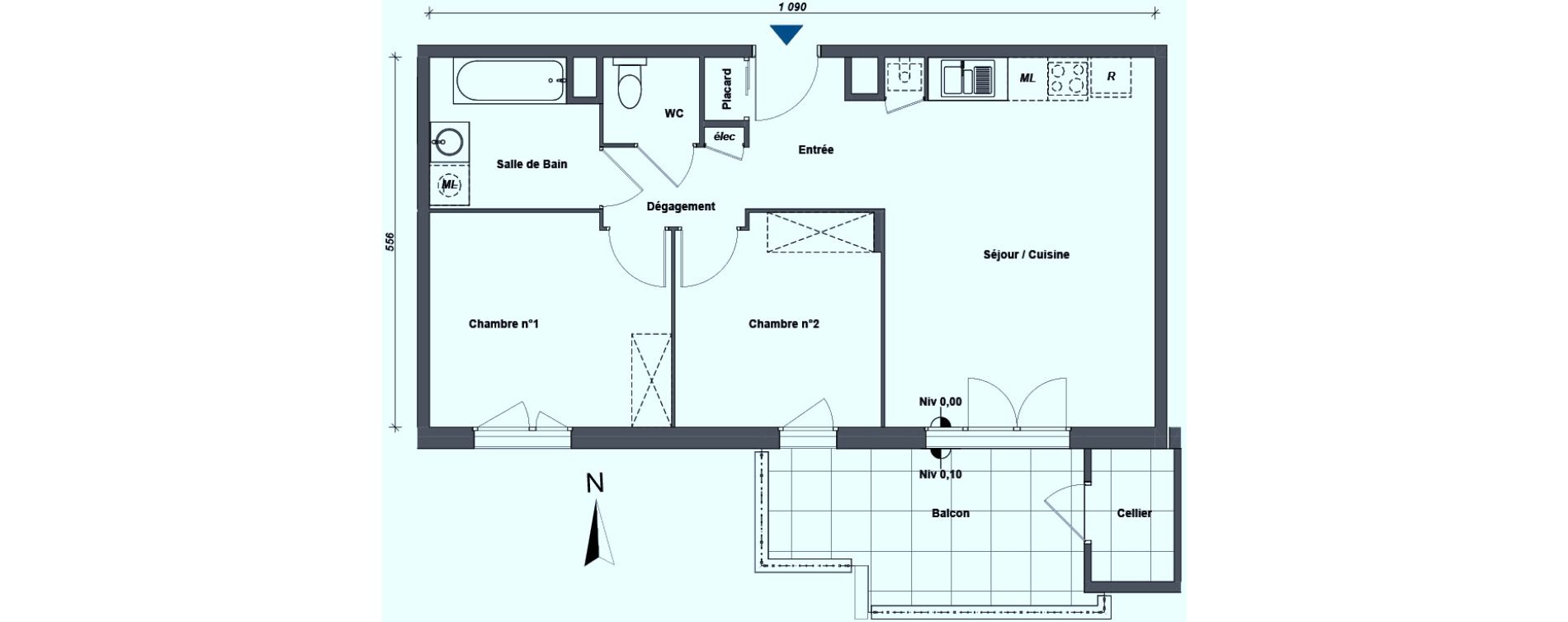 Appartement T3 de 58,55 m2 &agrave; Albertville Centre