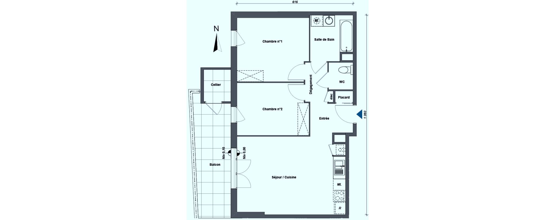 Appartement T3 de 60,66 m2 &agrave; Albertville Centre