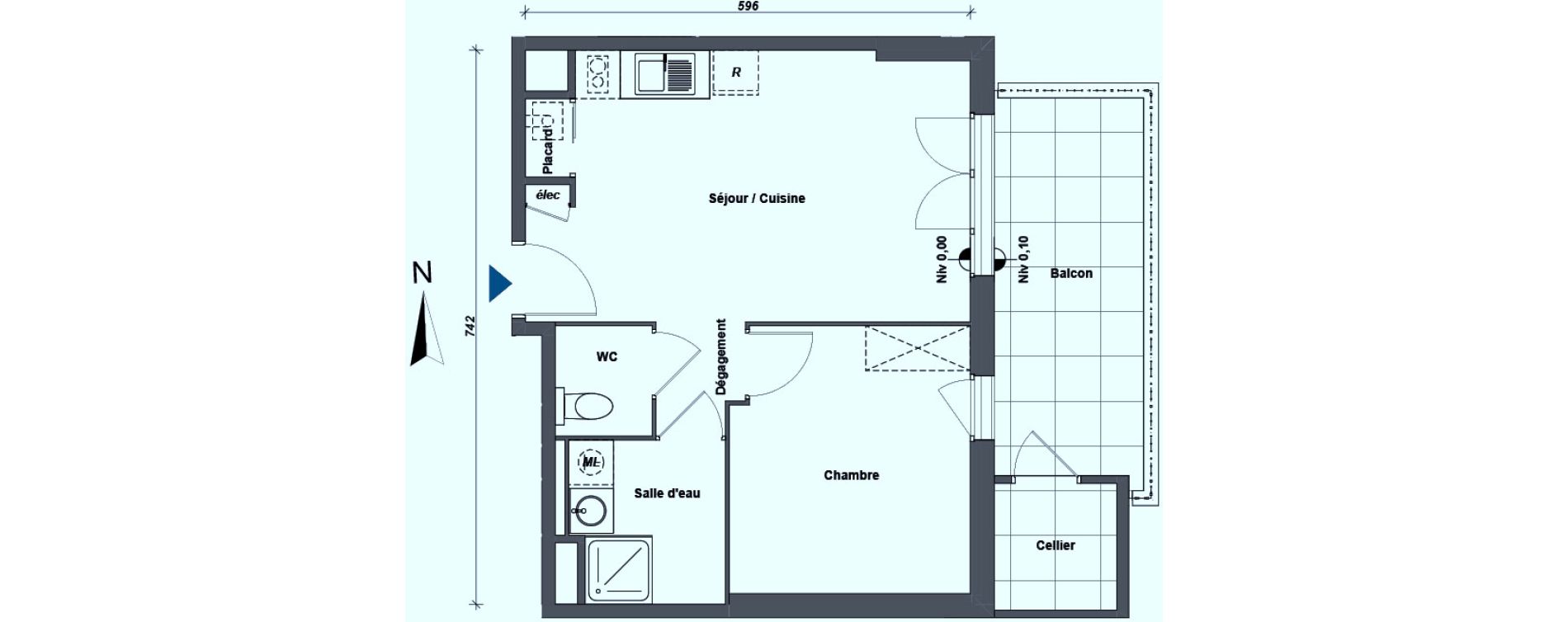 Appartement T2 de 40,13 m2 &agrave; Albertville Centre