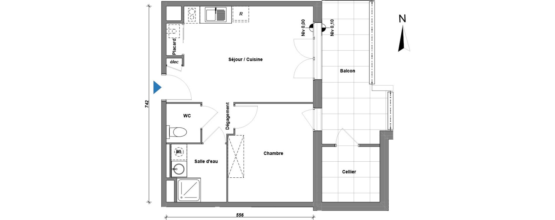 Appartement T2 de 39,34 m2 &agrave; Albertville Centre