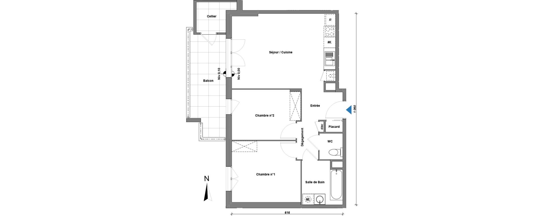 Appartement T3 de 60,70 m2 &agrave; Albertville Centre