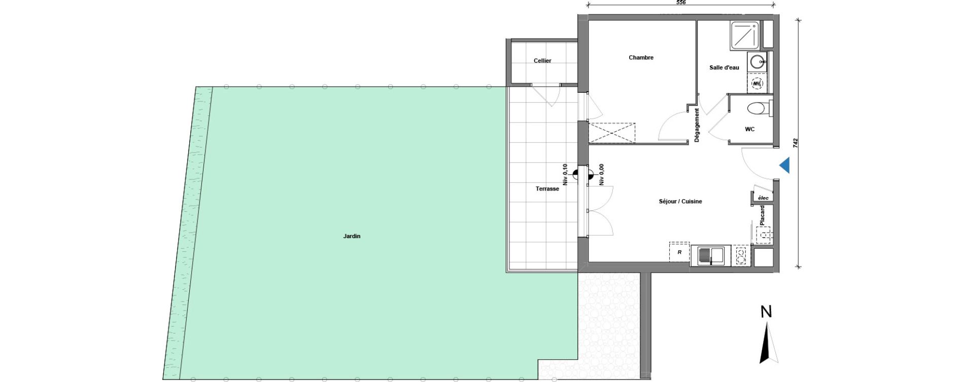 Appartement T2 de 39,14 m2 &agrave; Albertville Centre